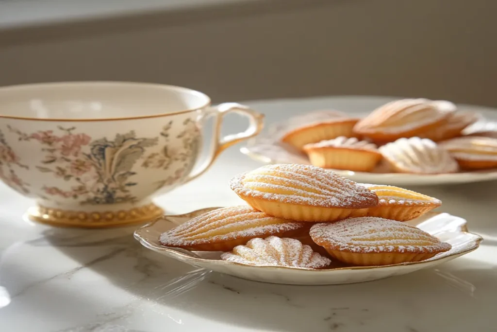 madeleines history Old-fashioned illustration of Madeleines with historical French background, showcasing their origins.madeline cookies recipe using cream